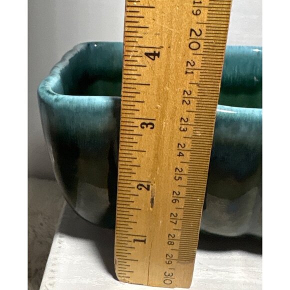 Hull USA Ceramic Rectangular Green Planter Vase 8.5" Mid Century Modern F42 - Picture 11 of 11